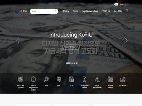 금융정보분석원 영문					 					 					 인증 화면